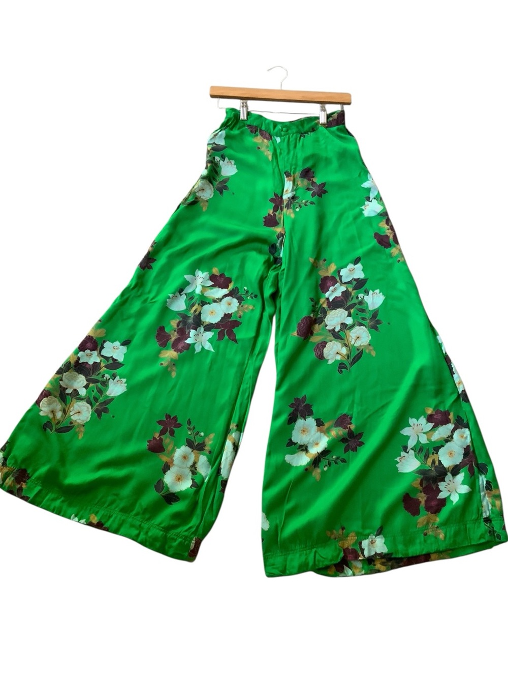 Free People Emerald Green Floral Skirt High Rise SZ 2